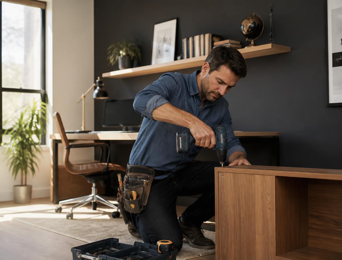 Handyman professional at work